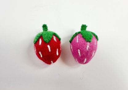 Strawberry or Apple Felt Ornaments