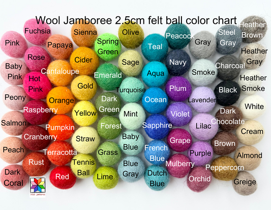 Choose Your Color(s) - 2.5 cm Felt Pom Pom Balls