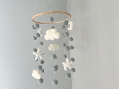 Cloudy White Sky Ceiling Mobile