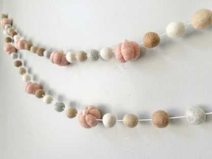 Pink or Blue Pumpkin Garland