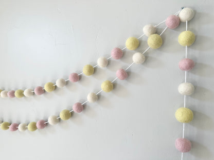 Pink Lemonade Felt Ball Garland