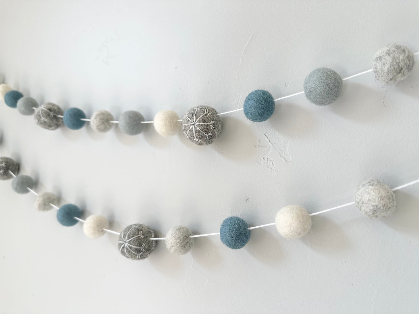 Gray Snowflake Ball Garland