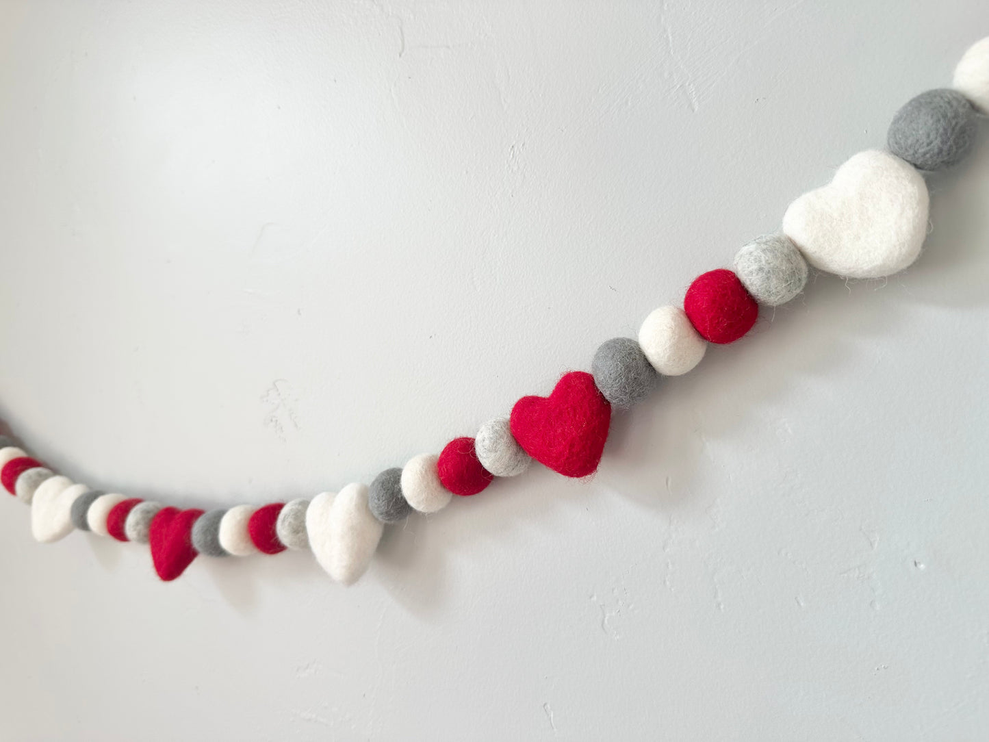 Red & Gray Heart Garland