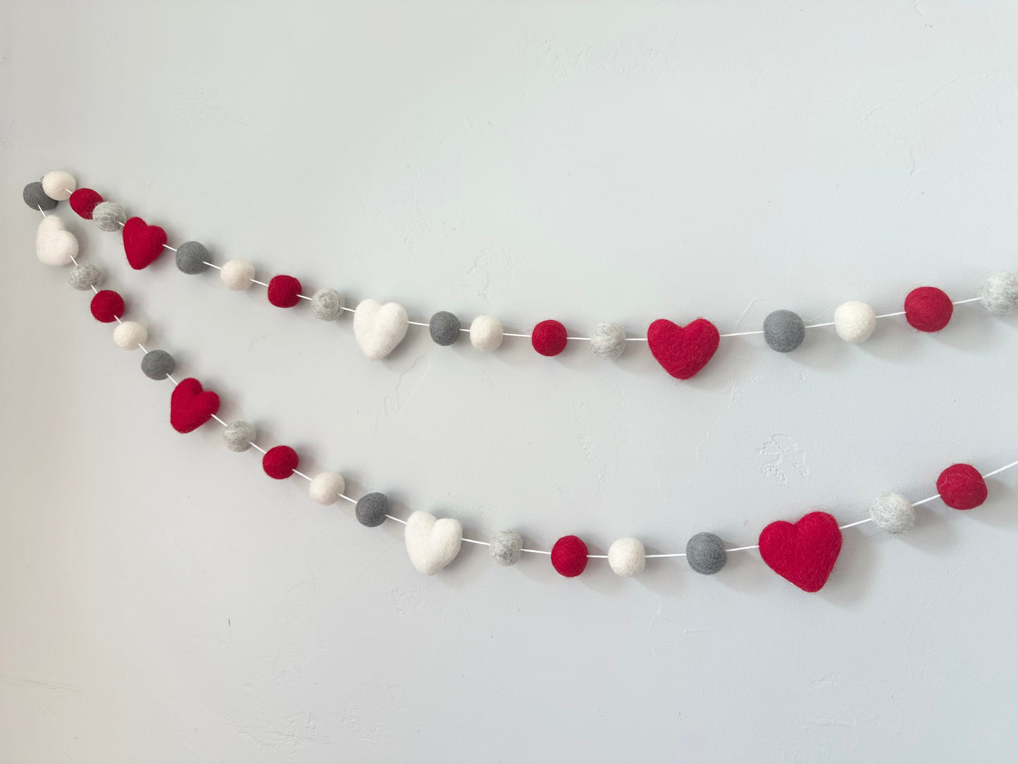 Red & Gray Heart Garland