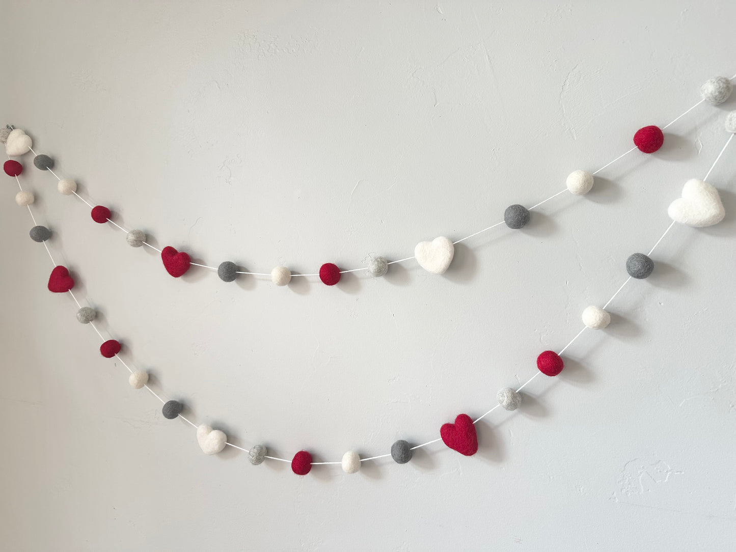 Red & Gray Heart Garland