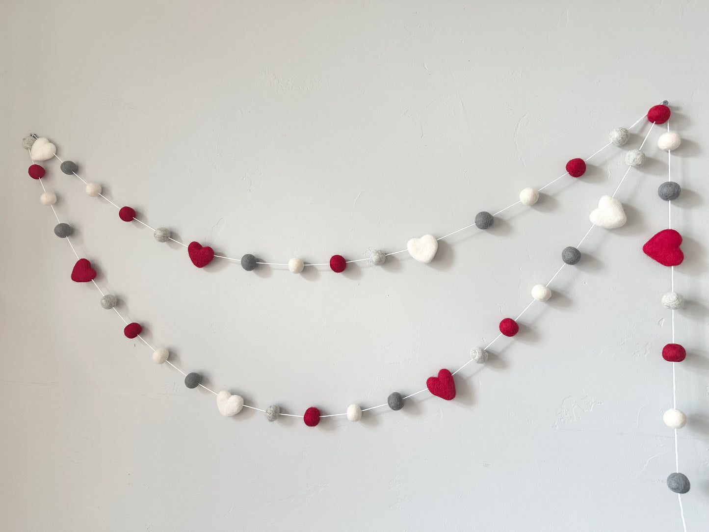 Red & Gray Heart Garland