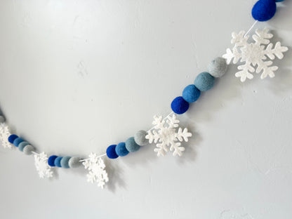 Blue Ombre Snowflake Garland