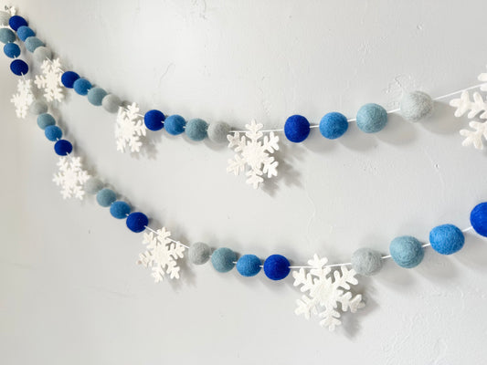 Blue Ombre Snowflake Garland