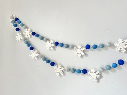 Blue Ombre Snowflake Garland