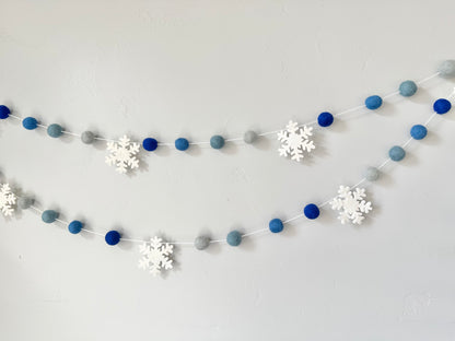 Blue Ombre Snowflake Garland