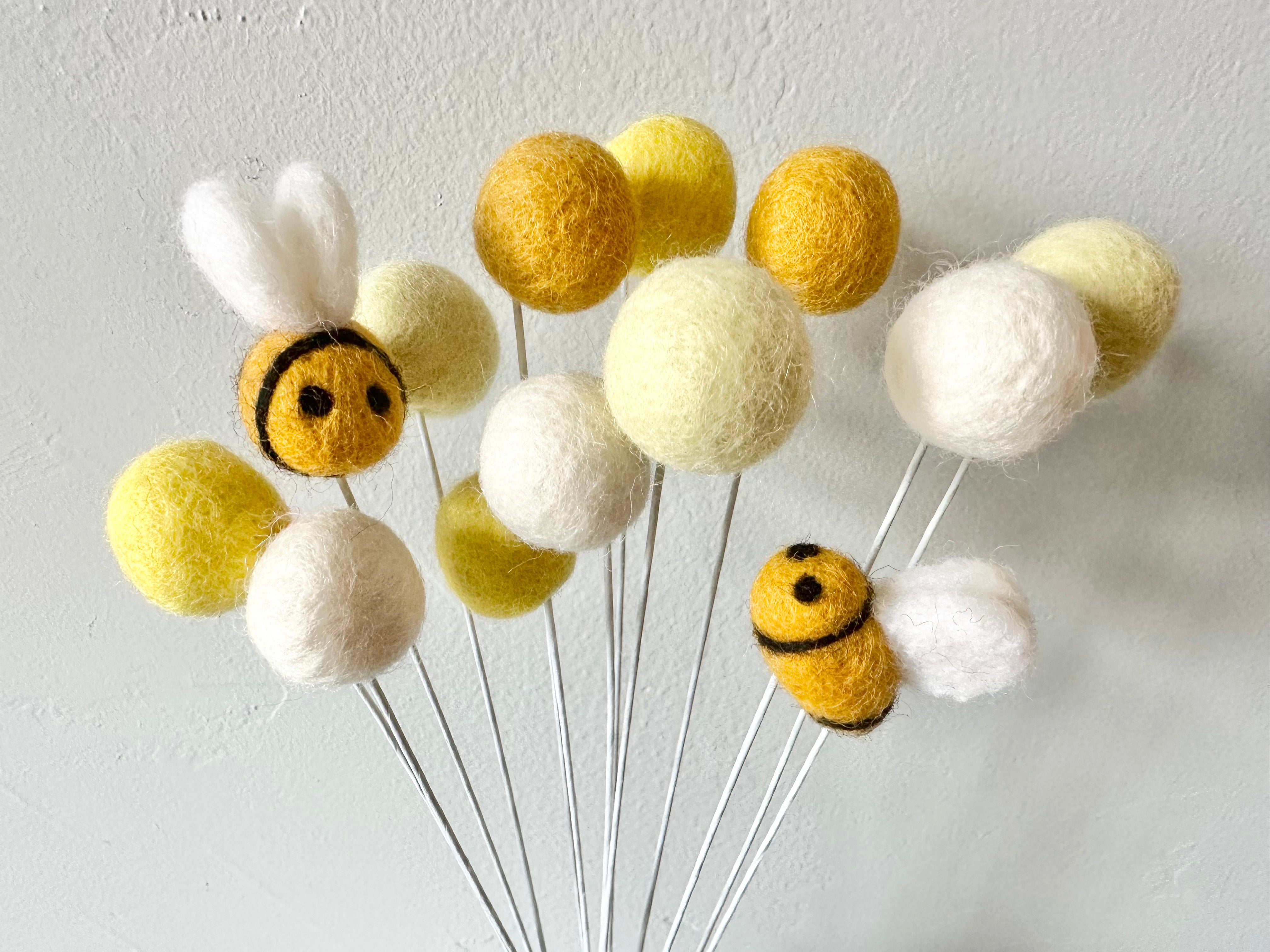 Shades of Yellow Felt Ball Bouquet – Wool Jamboree