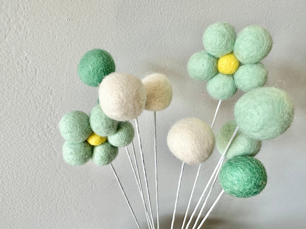 Shades of Yellow Felt Ball Bouquet – Wool Jamboree