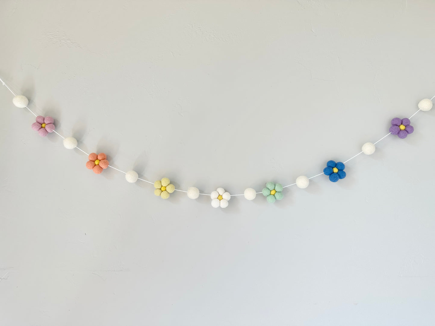 Rainbow Wool Daisy Garland