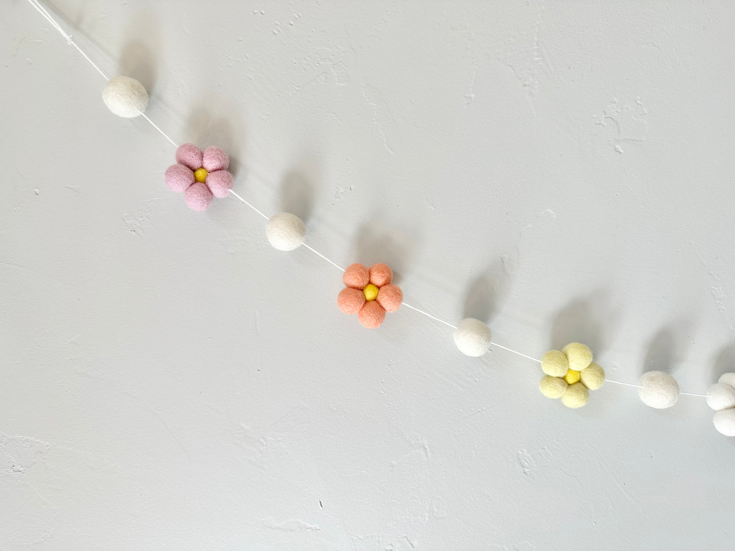 Rainbow Wool Daisy Garland