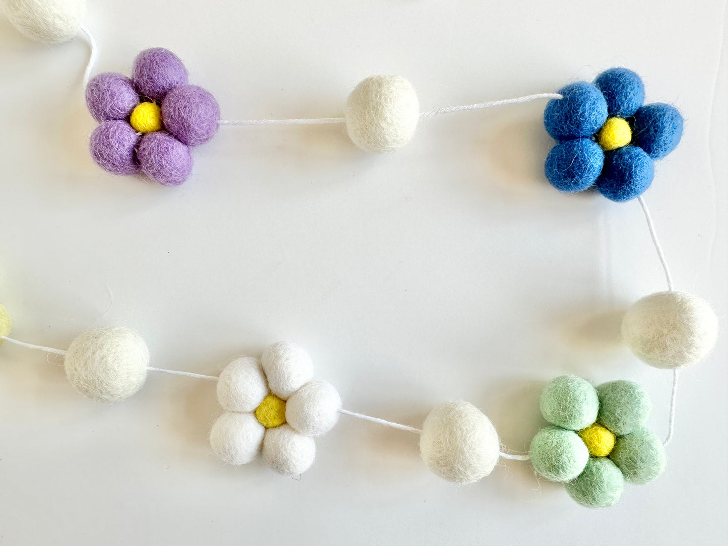 Rainbow Wool Daisy Garland