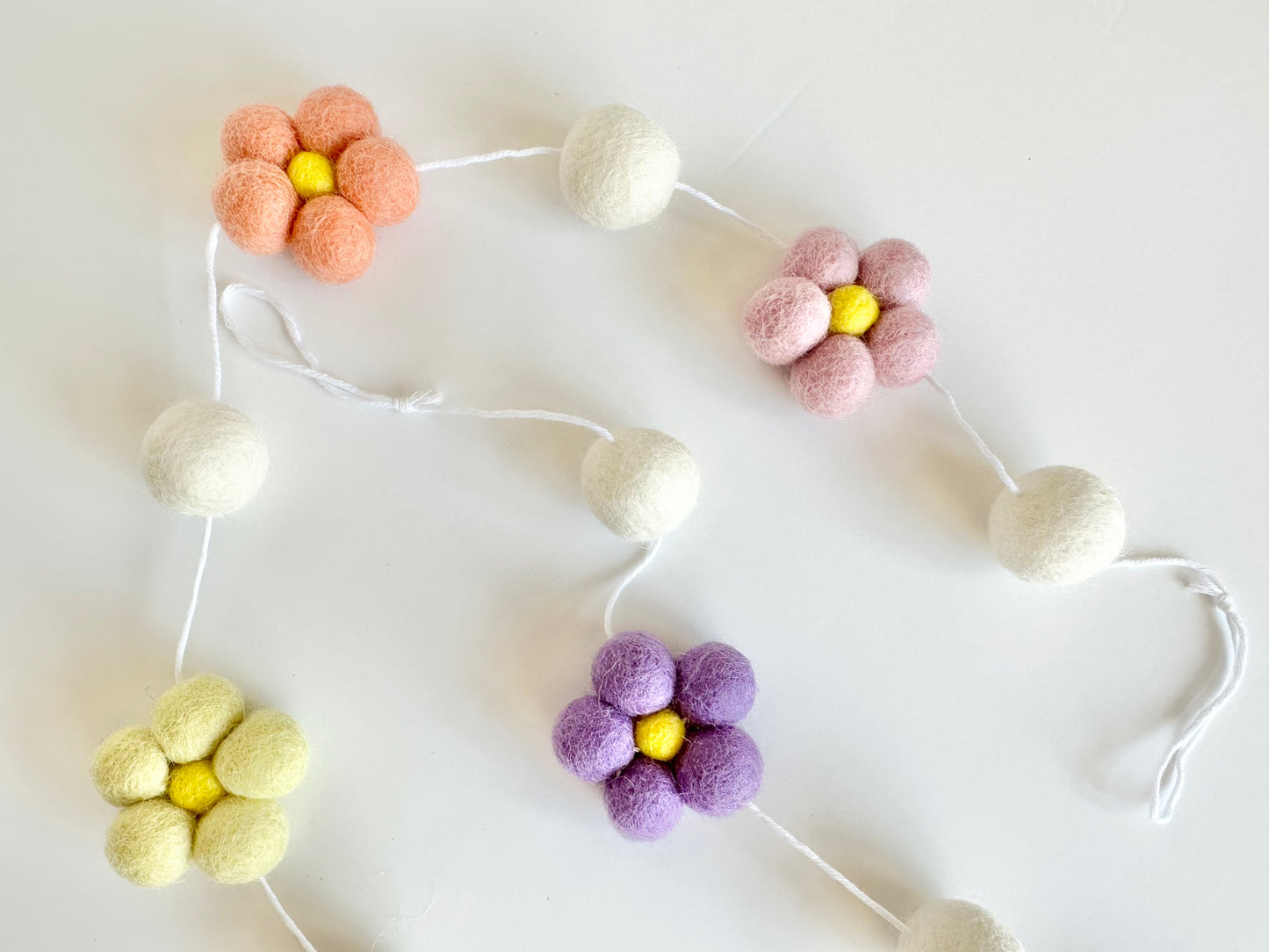 Rainbow Wool Daisy Garland