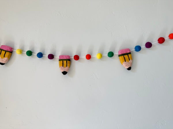 Bright Rainbow Pencil Garland – Wool Jamboree