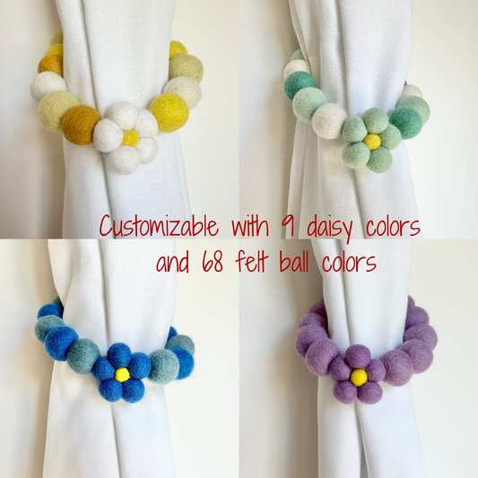 Daisy Flower Curtain Tie Backs