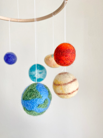 Felted Solar System Ceiling Mobile