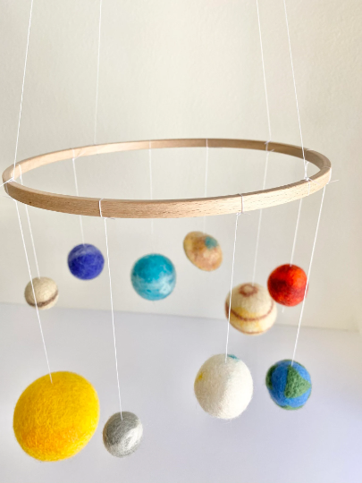 Felted Solar System Ceiling Mobile