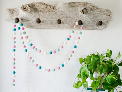 Pinks & Blues Felt Ball Garland