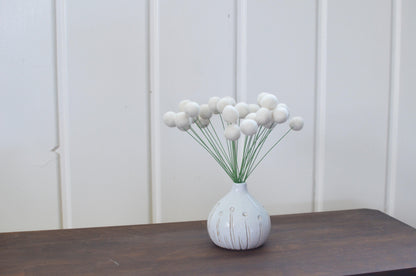 Solid White Felt Ball Bouquet - Redheadnblue