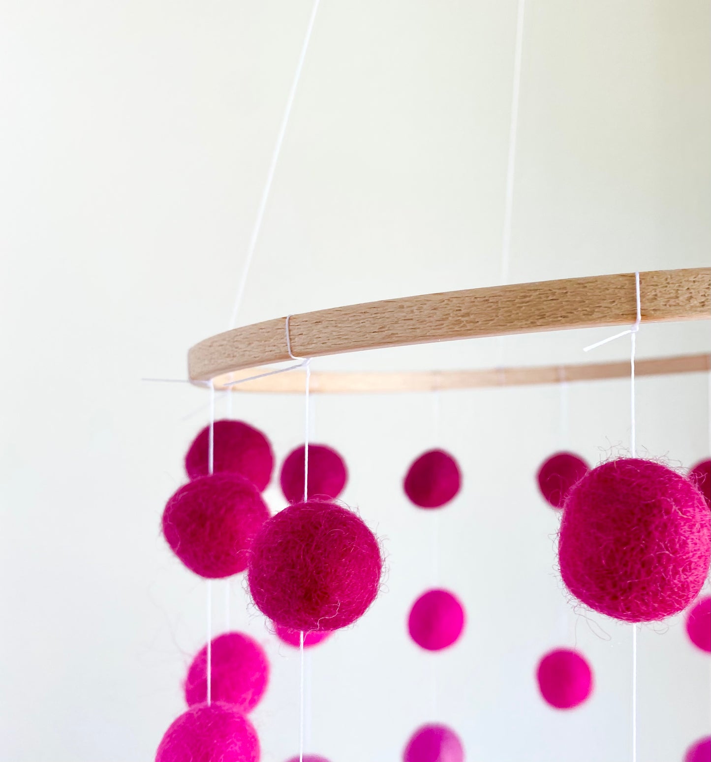 Pink Ombre Felt Ball Ceiling Mobile