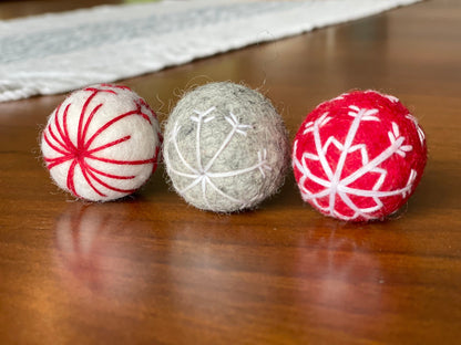 Red Snowflake Ball Garland