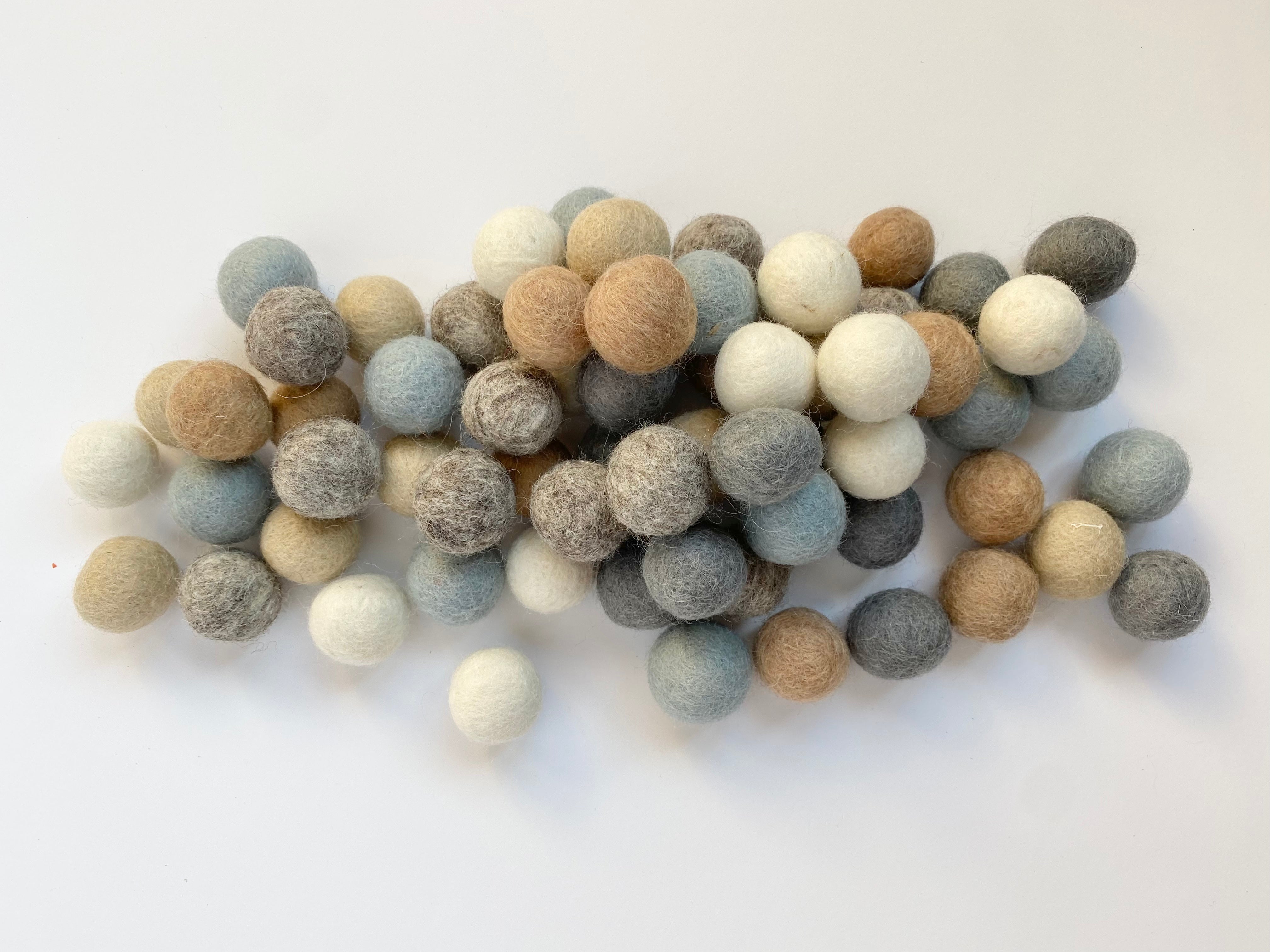 Shades of Blue Felt Ball Crescent Moon – Wool Jamboree