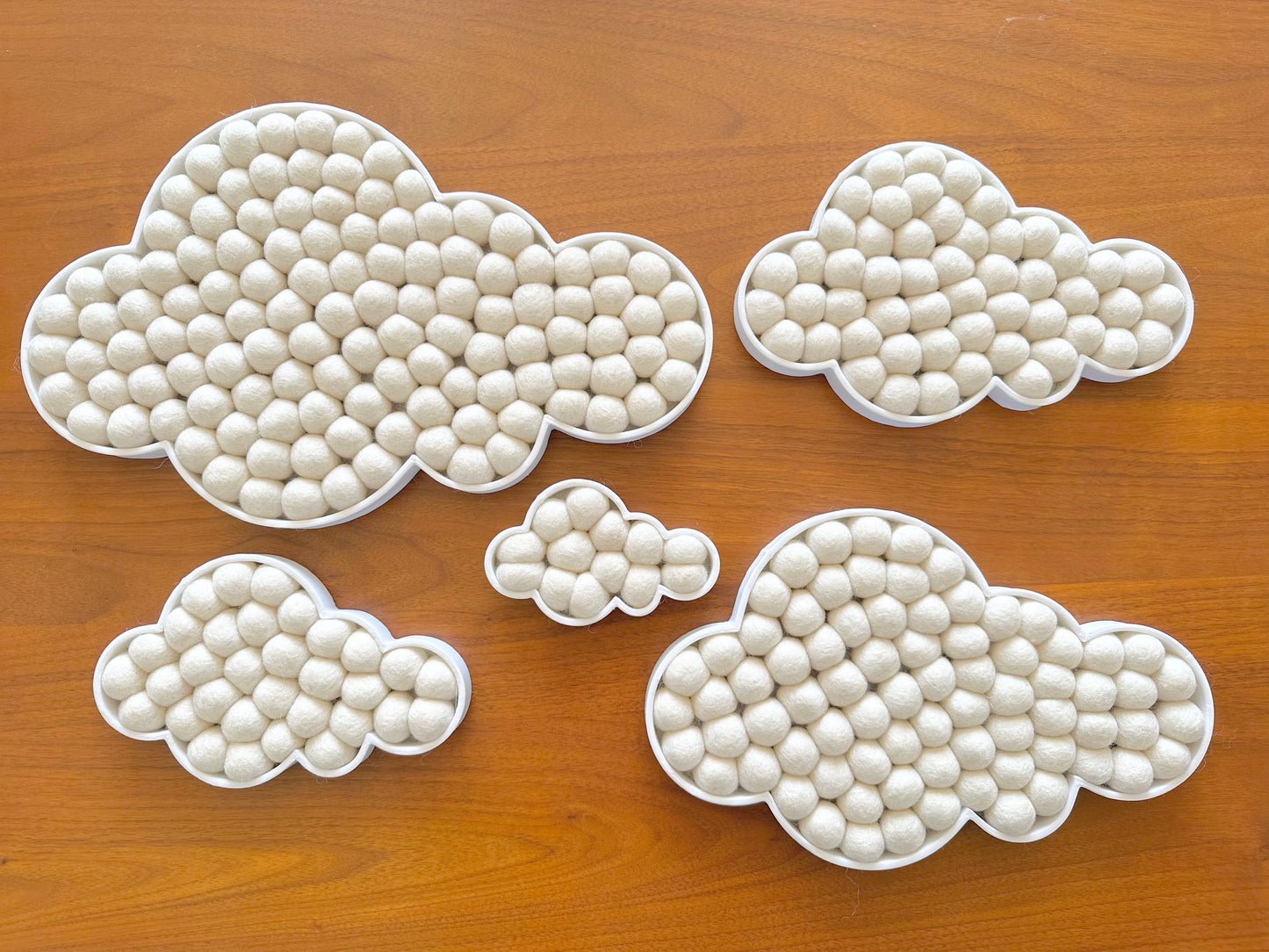 White Fluffy Felt Ball Clouds