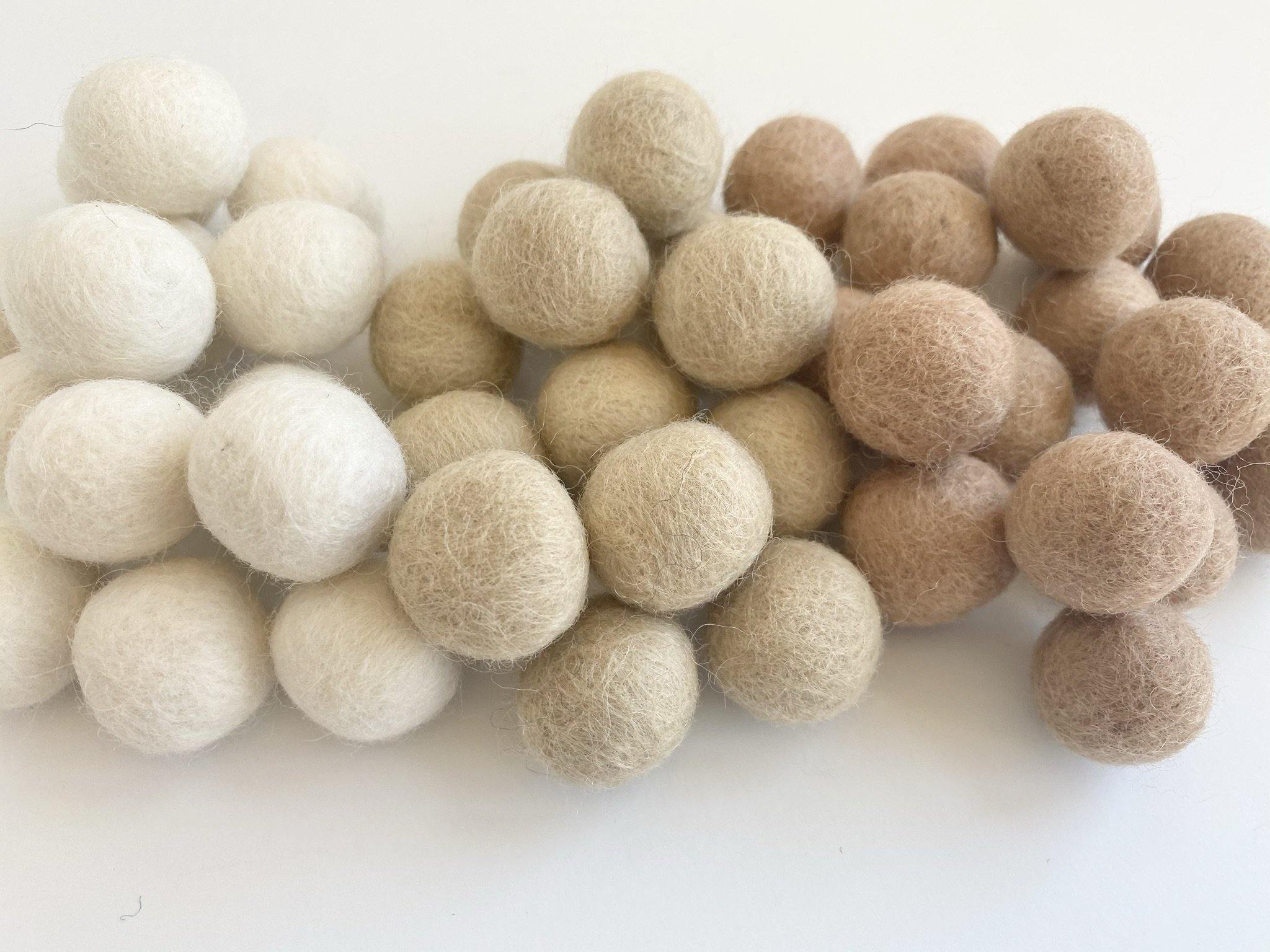 Neutral Gradient Felt Balls 2.5 Cm Felted Wool Balls for Crafting