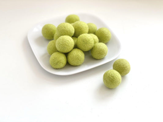 Tennis Ball - 2 cm Felt Pom Pom Balls - Wool Jamboree