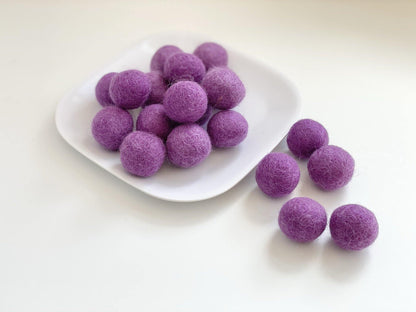 Purple - 2 cm Felt Pom Pom Balls - Wool Jamboree