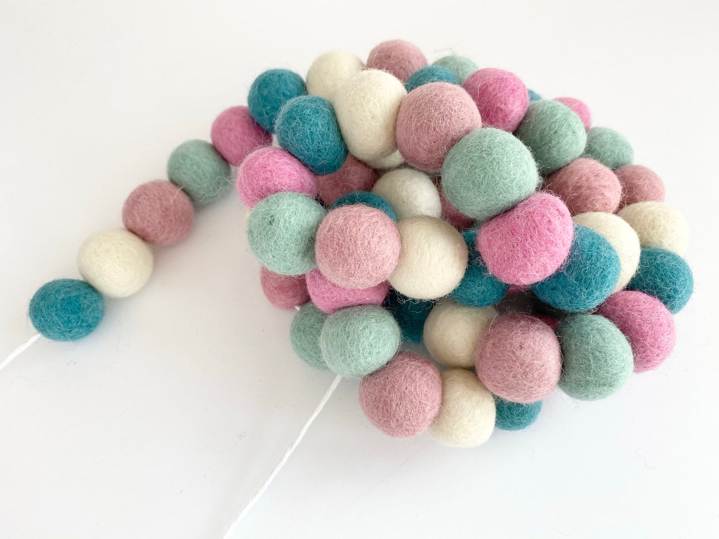 Pinks & Blues Felt Ball Garland