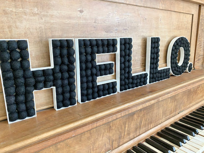 HELLO. Felt Ball Letters