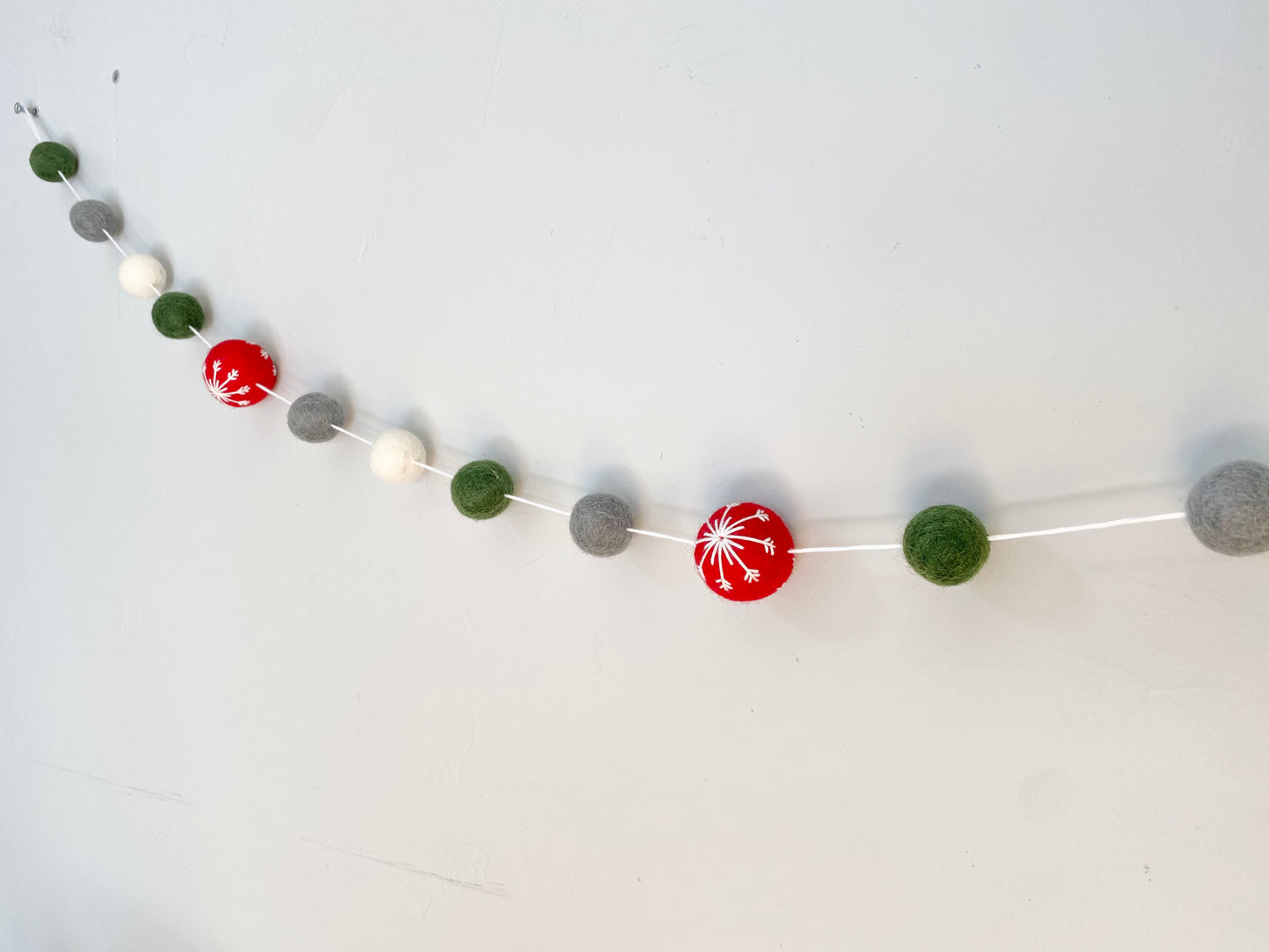 Red Snowflake Ball Garland